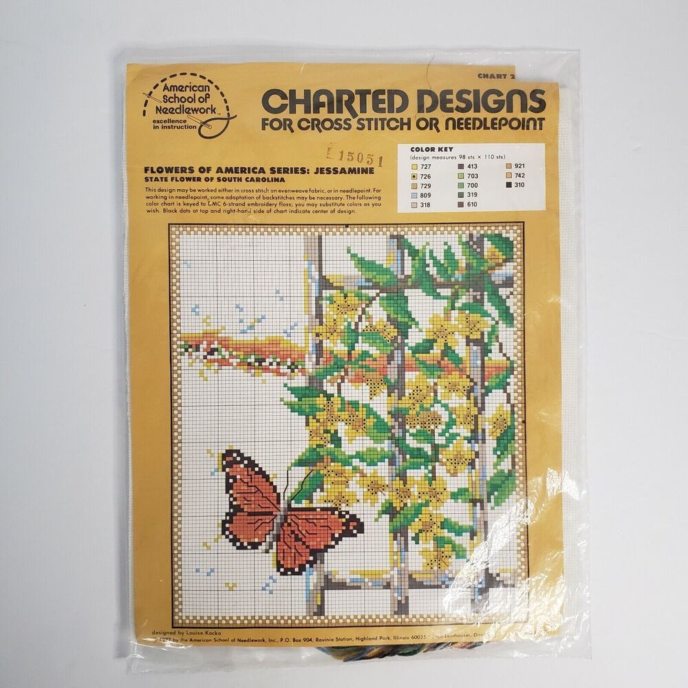 American School of Needlework Cross Stitch Kit Flowers of the US Jessamine